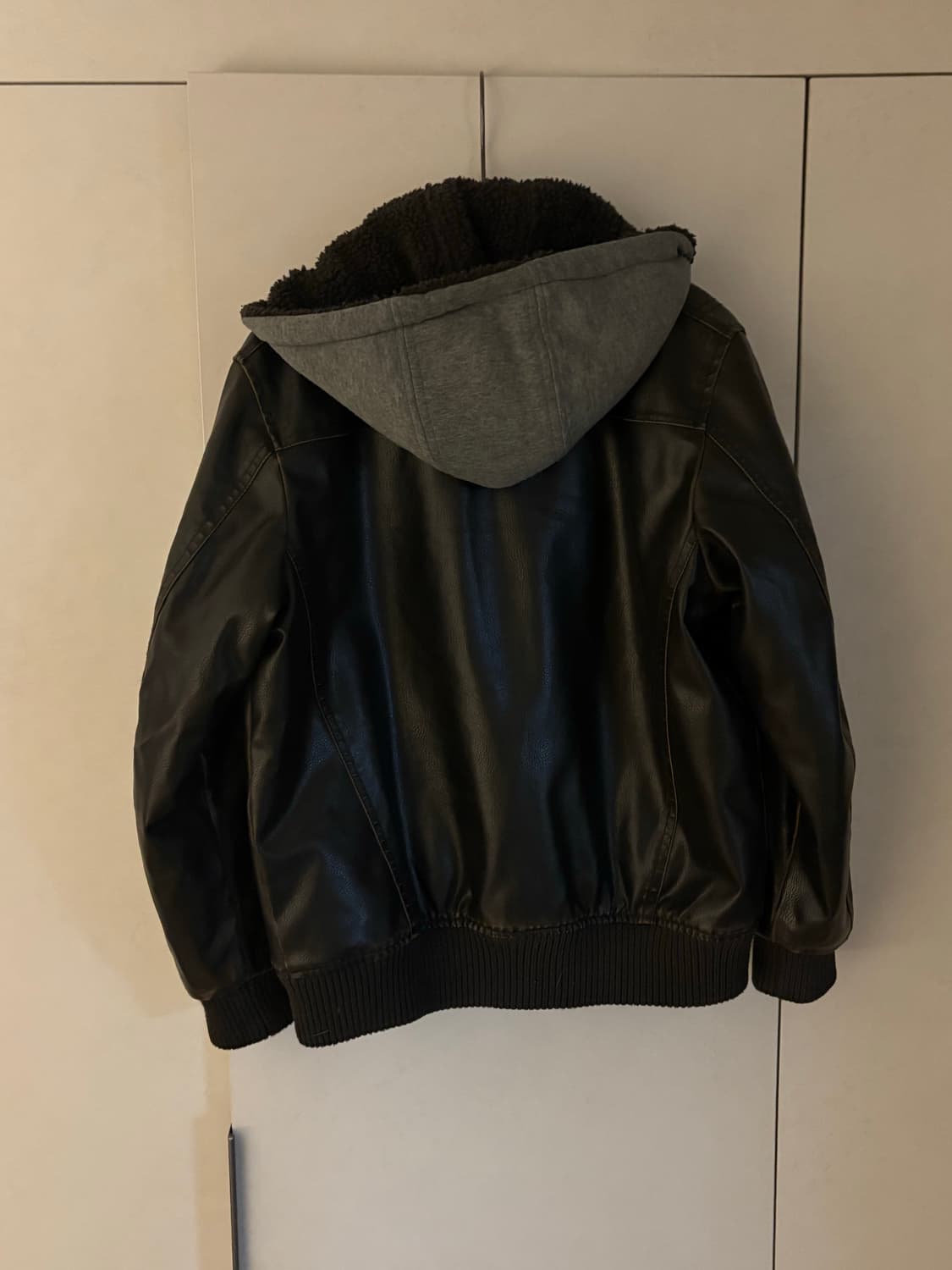 (겨울용) 빈티지 후드 레이어드 레더 자켓 상품이미지3