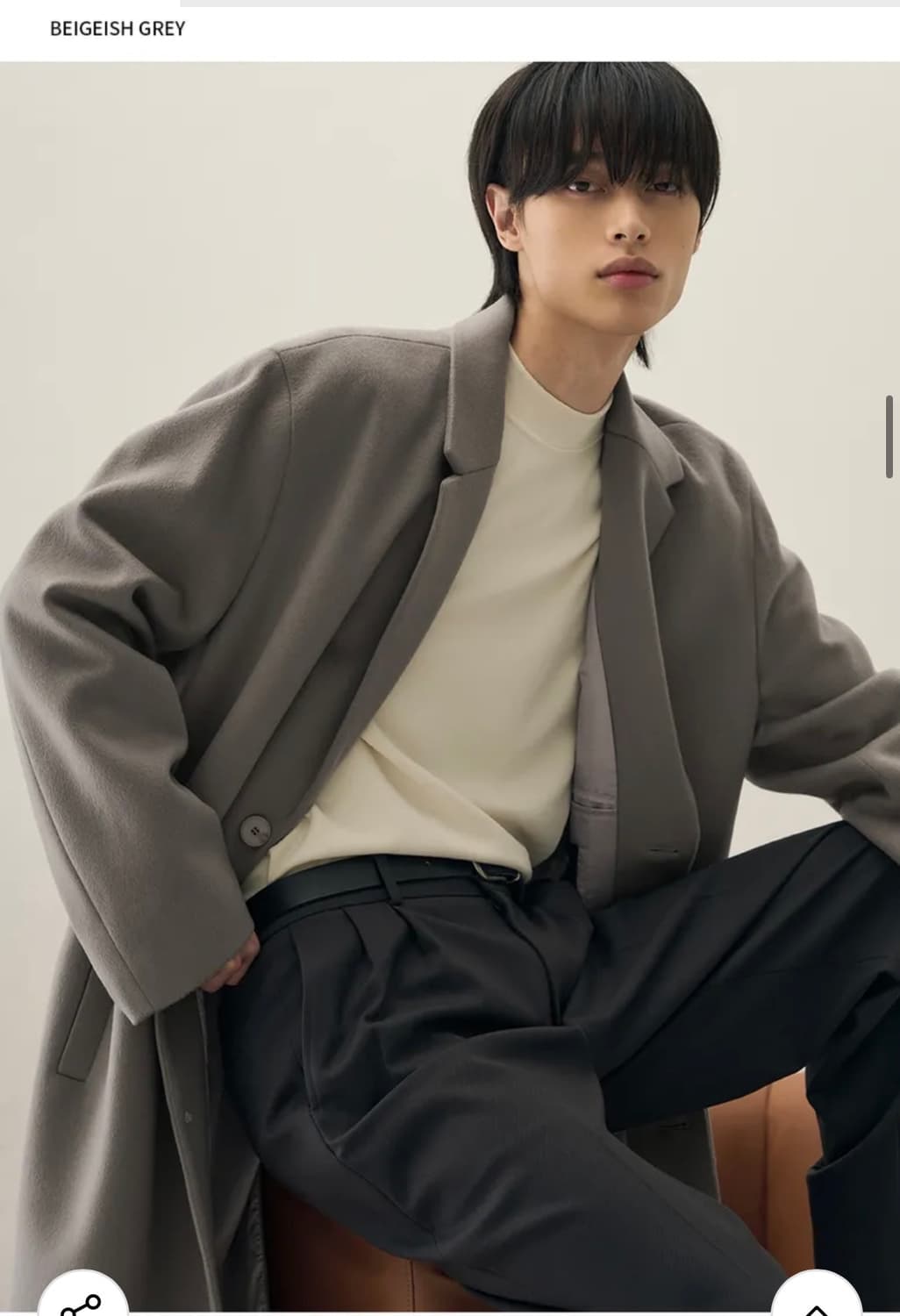 (XL) 드로우핏 프리미어 퓨어 캐시미어 히든 싱글 코트 판매 상품이미지7