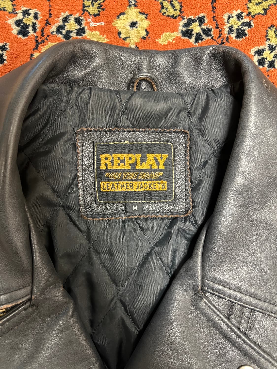 리플레이 빈티지 가죽 바이커 더블 라이더 자켓 M 상품이미지8