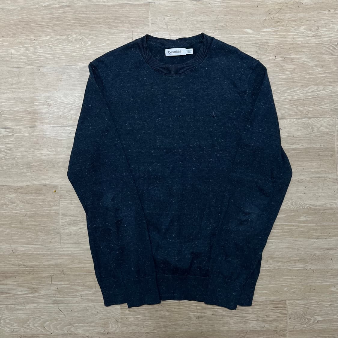 캘빈클라인 여성 CK 자수 로고 라운드넥 니트 [네이비] XS/85 상품이미지1