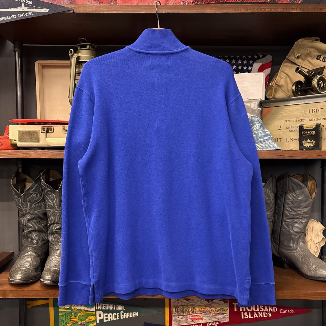 90s 폴로 랄프로렌 피마코튼 하프집업 니트 코발트블루 N922 상품이미지2
