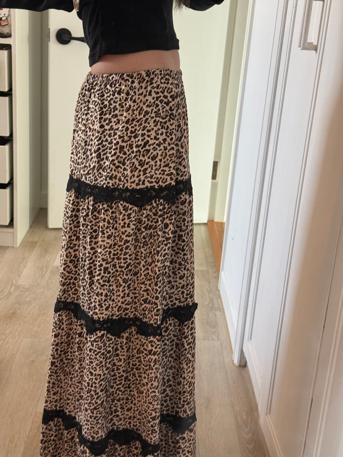 omighty logo long skirt leopard 상품이미지4