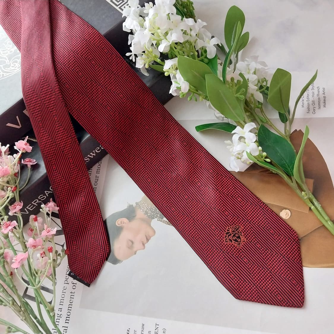 베르사체 실크 메두사 패턴 슬림 넥타이 7.7cm A+등급 K1613
 상품이미지2