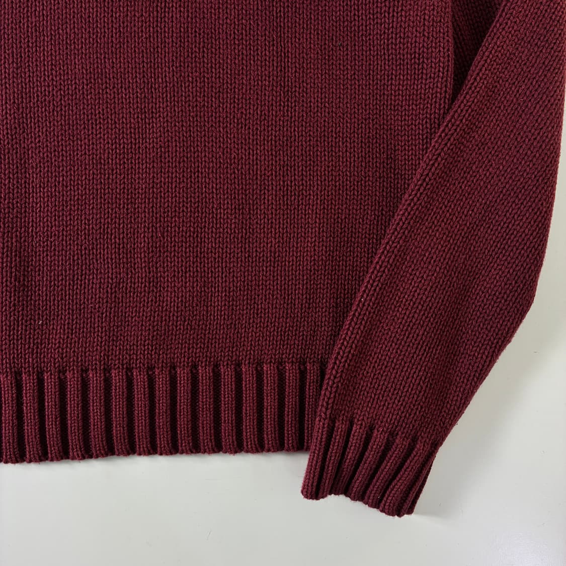 Polo  폴로 랄프로렌 자수 코튼 버건디 브이넥 니트   상품이미지4