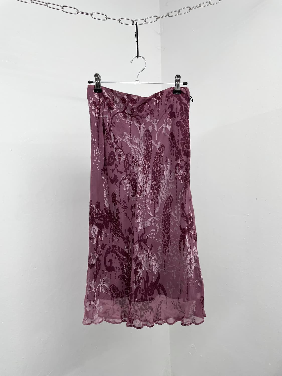 오리엔탈 핑크 페이즐리 시어 스커트 상품이미지1