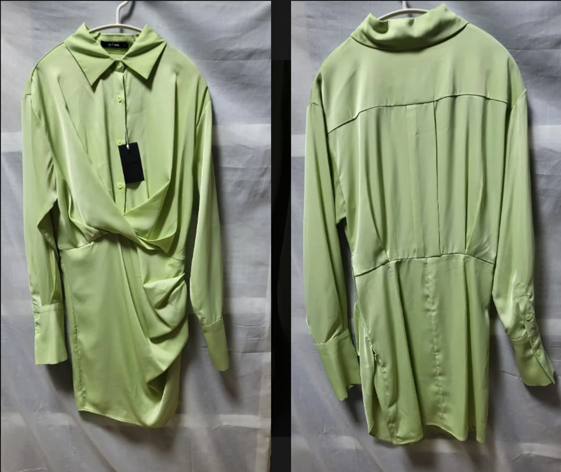 yyiam silken green dress 그린 드레이핑 원피스 상품이미지1