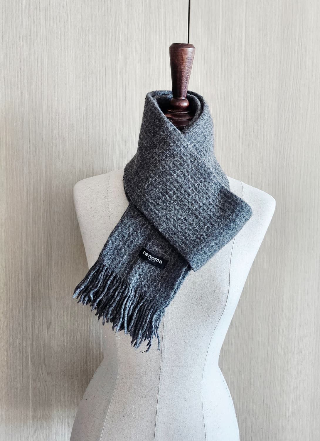 (백화점정품)레노마 renoma 캐시미어 100% 머플러 목도리 그레이 상품이미지4