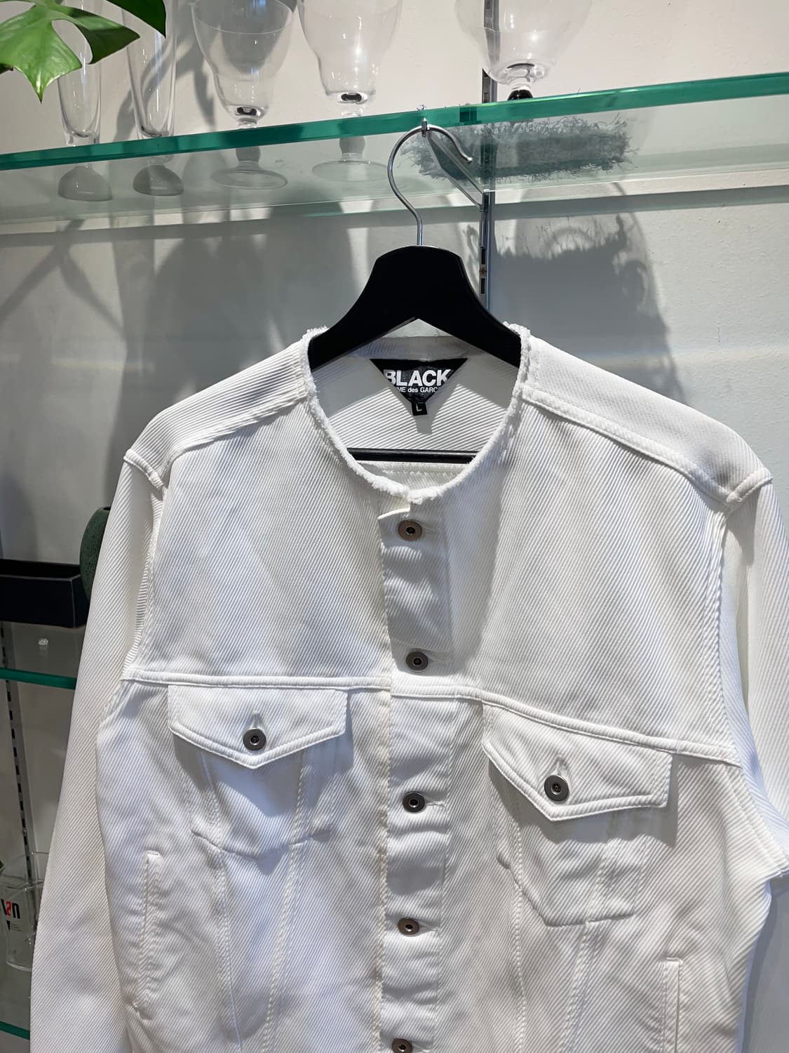 23SS 꼼데가르송 블랙 collarless jacket 상품이미지3