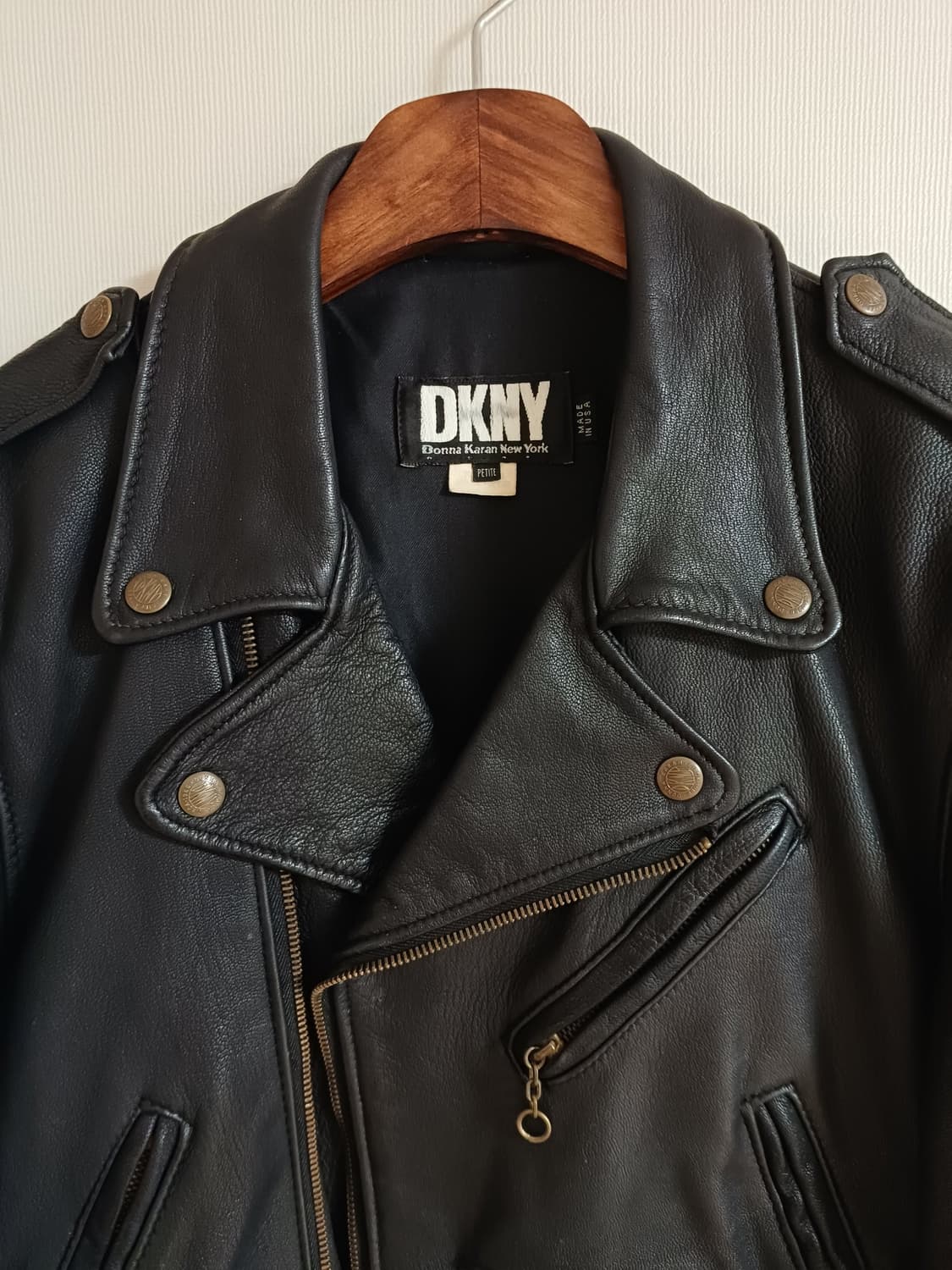 90s DKNY 가죽 라이더 레더자켓 블랙 생로랑 셀린느 에디슬리먼 상품이미지6