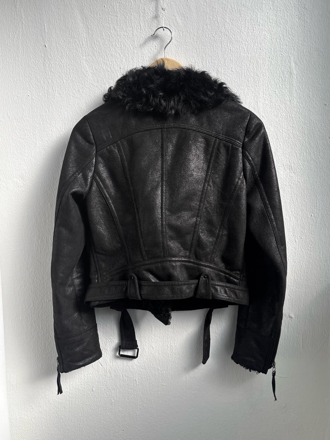 Vintage Zooc Fur Trim Leather Jacket 상품이미지3