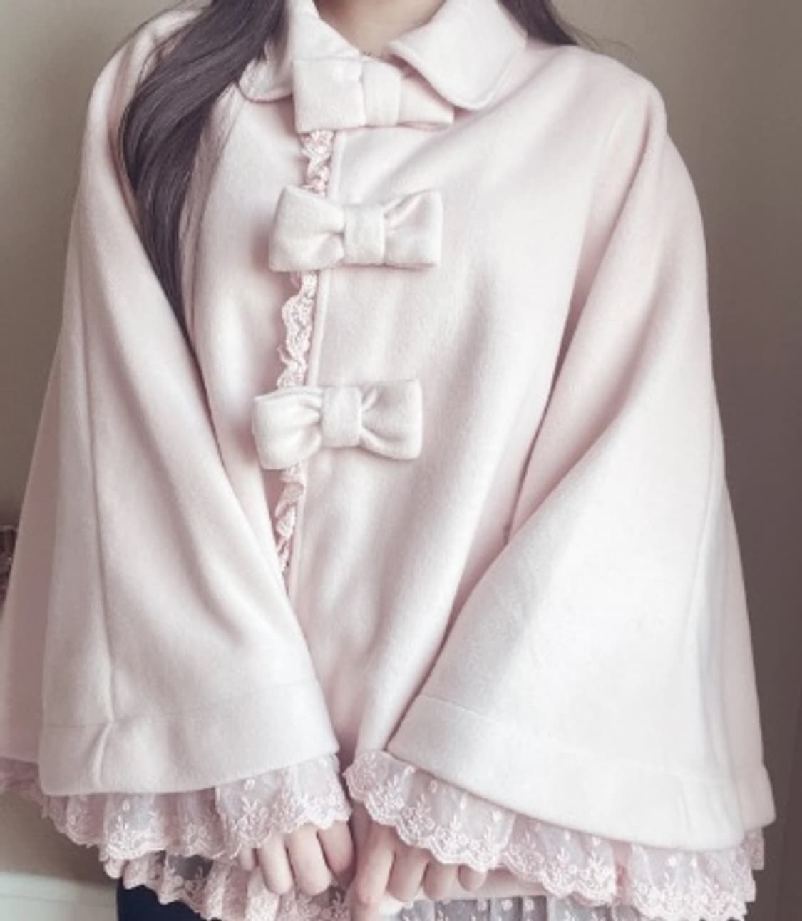 리즈리사 리본 핑크 케이프 코트 망토 판초 히메갸루 로걀 양산형 로리타 상품이미지3