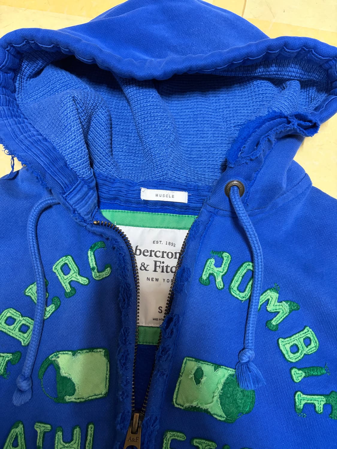 아베크롬비 슬림핏 워싱 기모 후드집업 S 상품이미지5