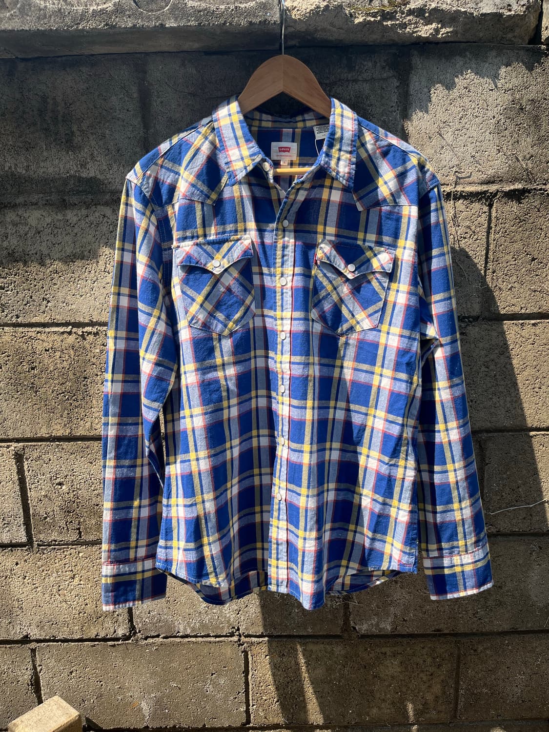 빈티지 Levi’s 체크 패턴 웨스턴 셔츠 L 상품이미지1