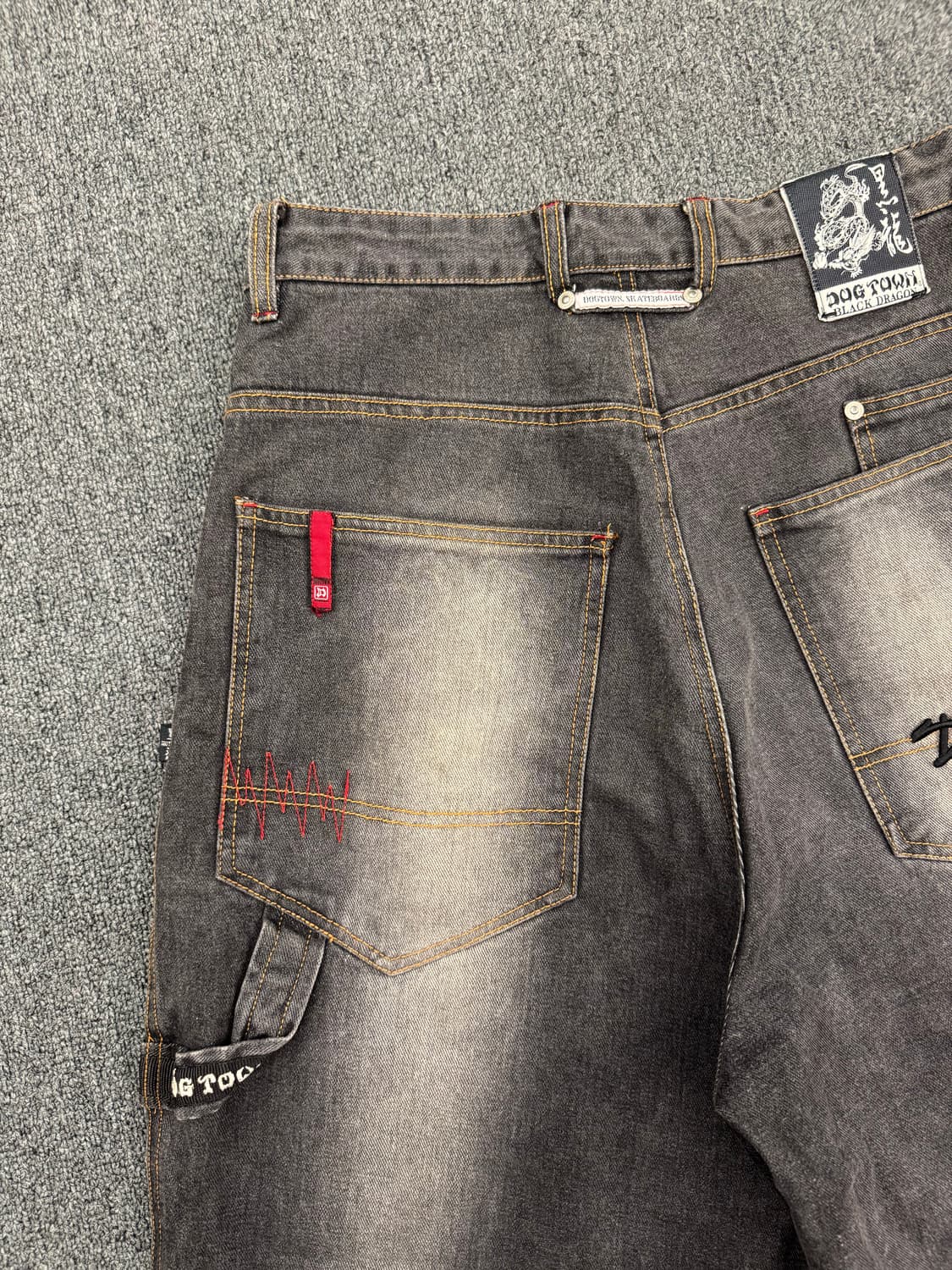 M)도그타운 빈티지 카펜터 흑청 힙합 데님팬츠 상품이미지7