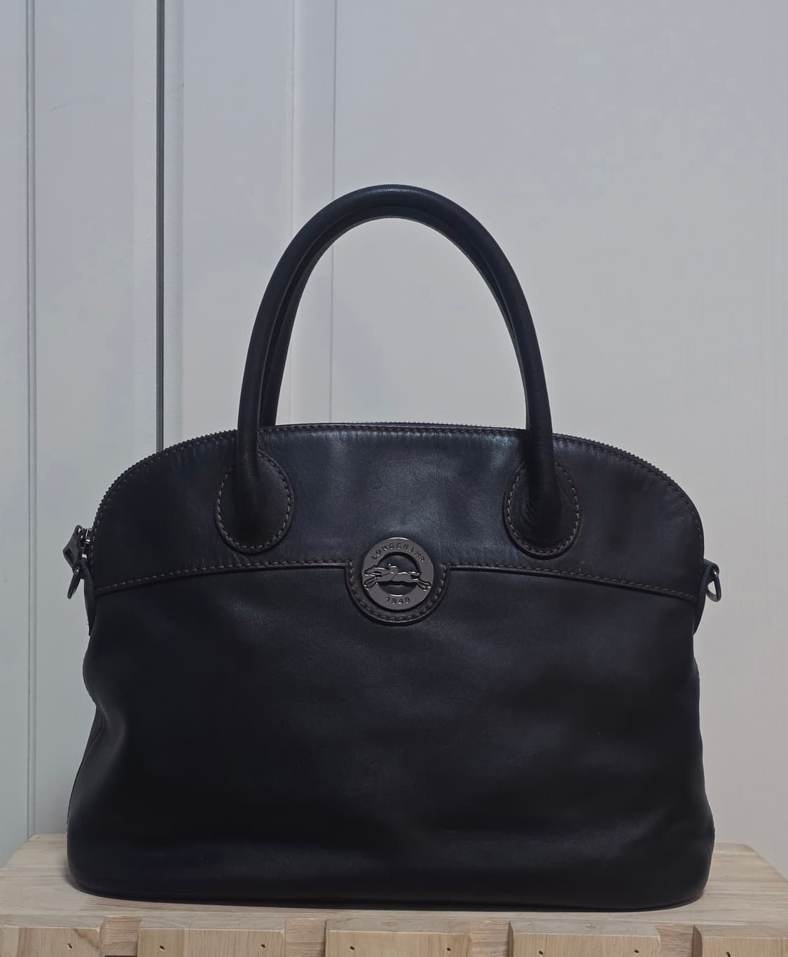 LONGCHAMP 롱샴 소프트 레더 알마 토트백 블랙 상품이미지1