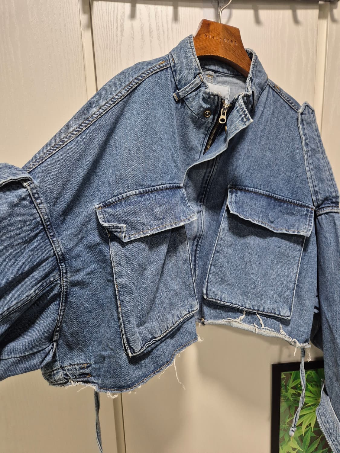 (세일)(새상품)아수라백작 디자인 데님 크롭 자켓 상품이미지9