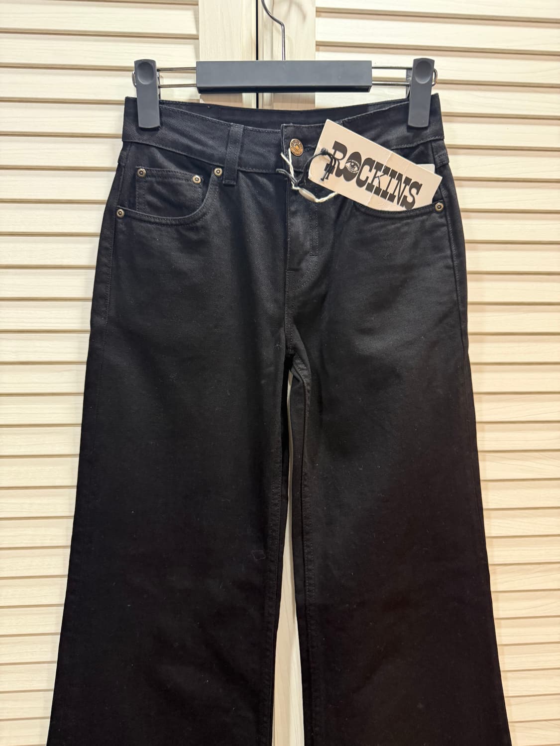 록킨스 블랙 와이드 여성 데님 팬츠 24 부츠컷 made in italy 상품이미지3