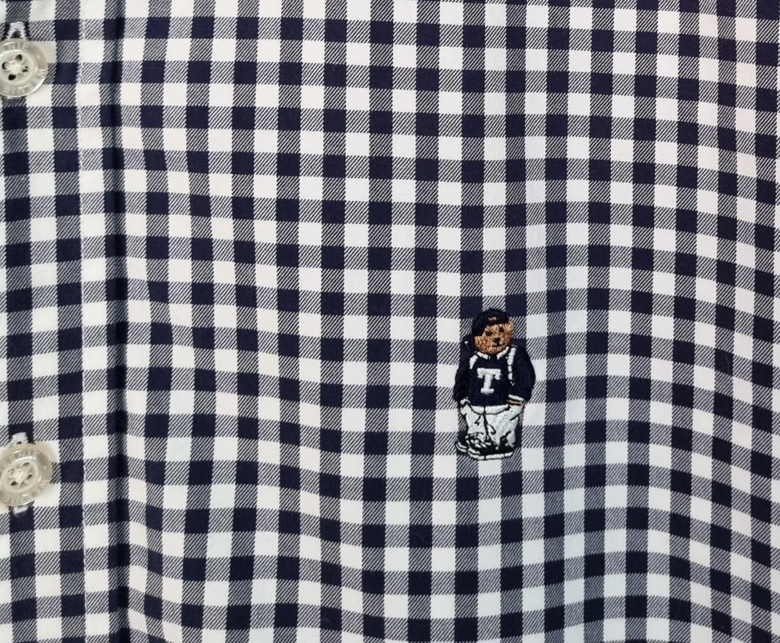 S ) 티니위니 네이비 곰돌이 체크셔츠 상품이미지2