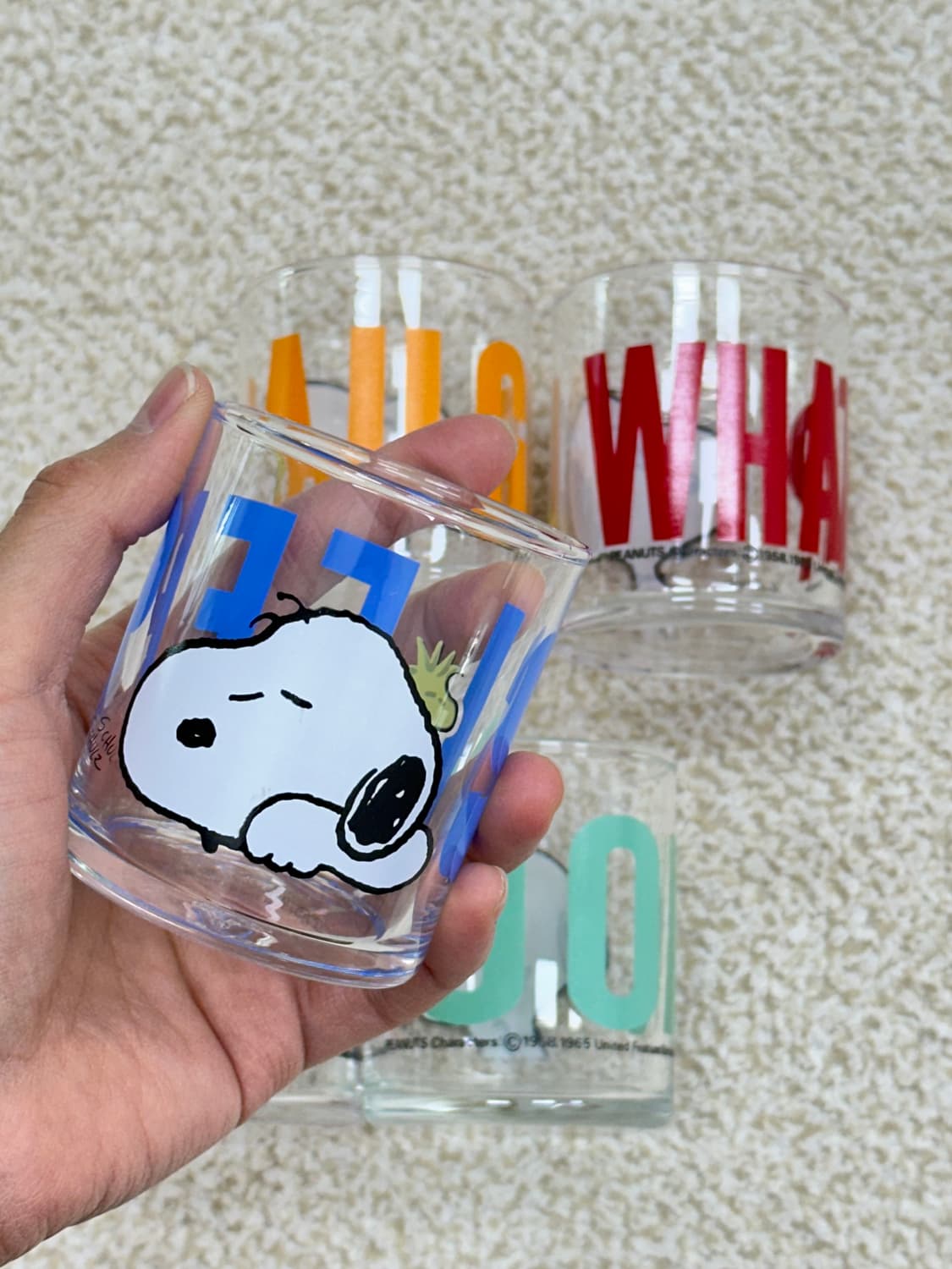 미사용 새상품) 빈티지 스누피 유리컵 세트 상품이미지4