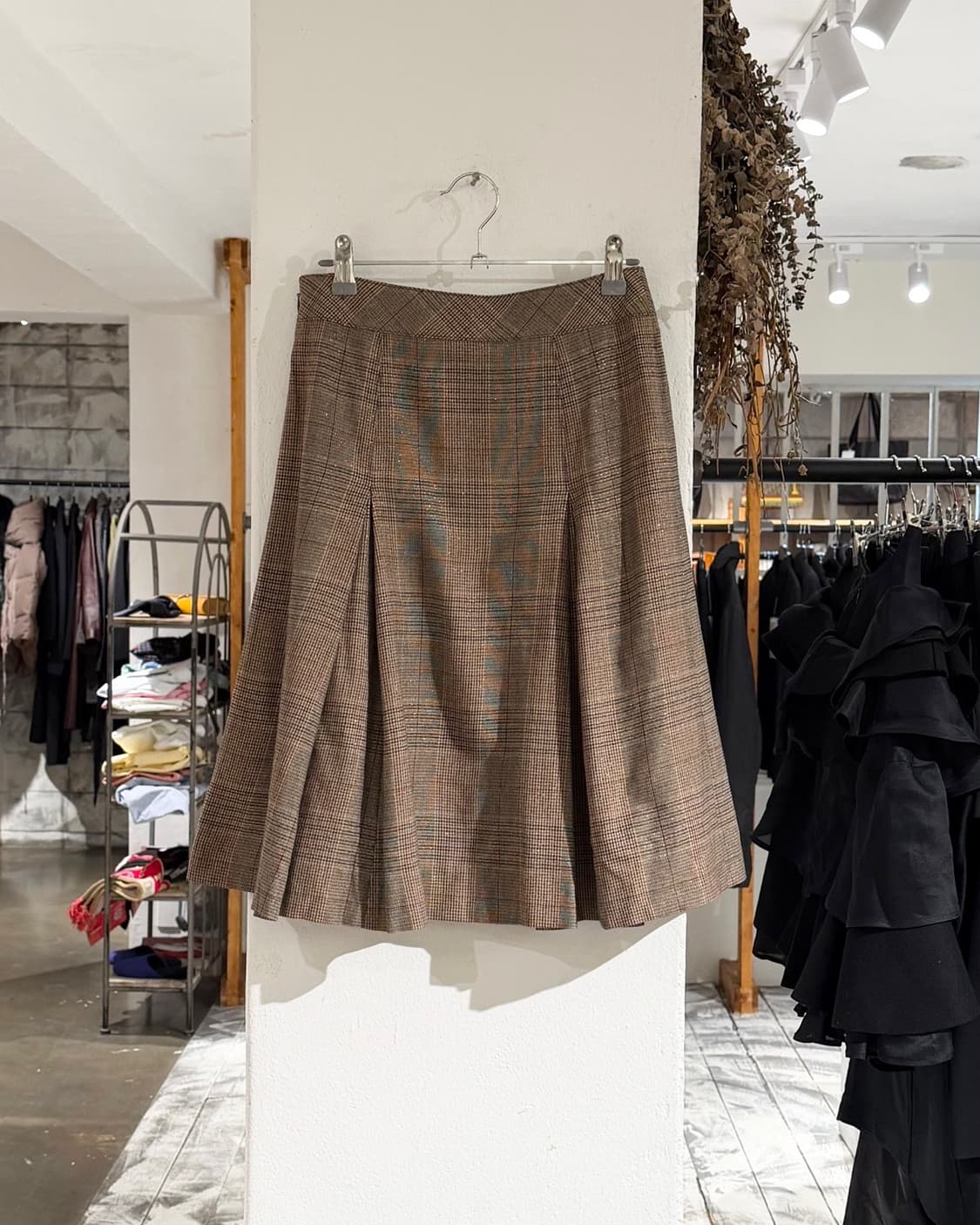 버버리 브라운 플리츠 울 미디스커트 상품이미지4