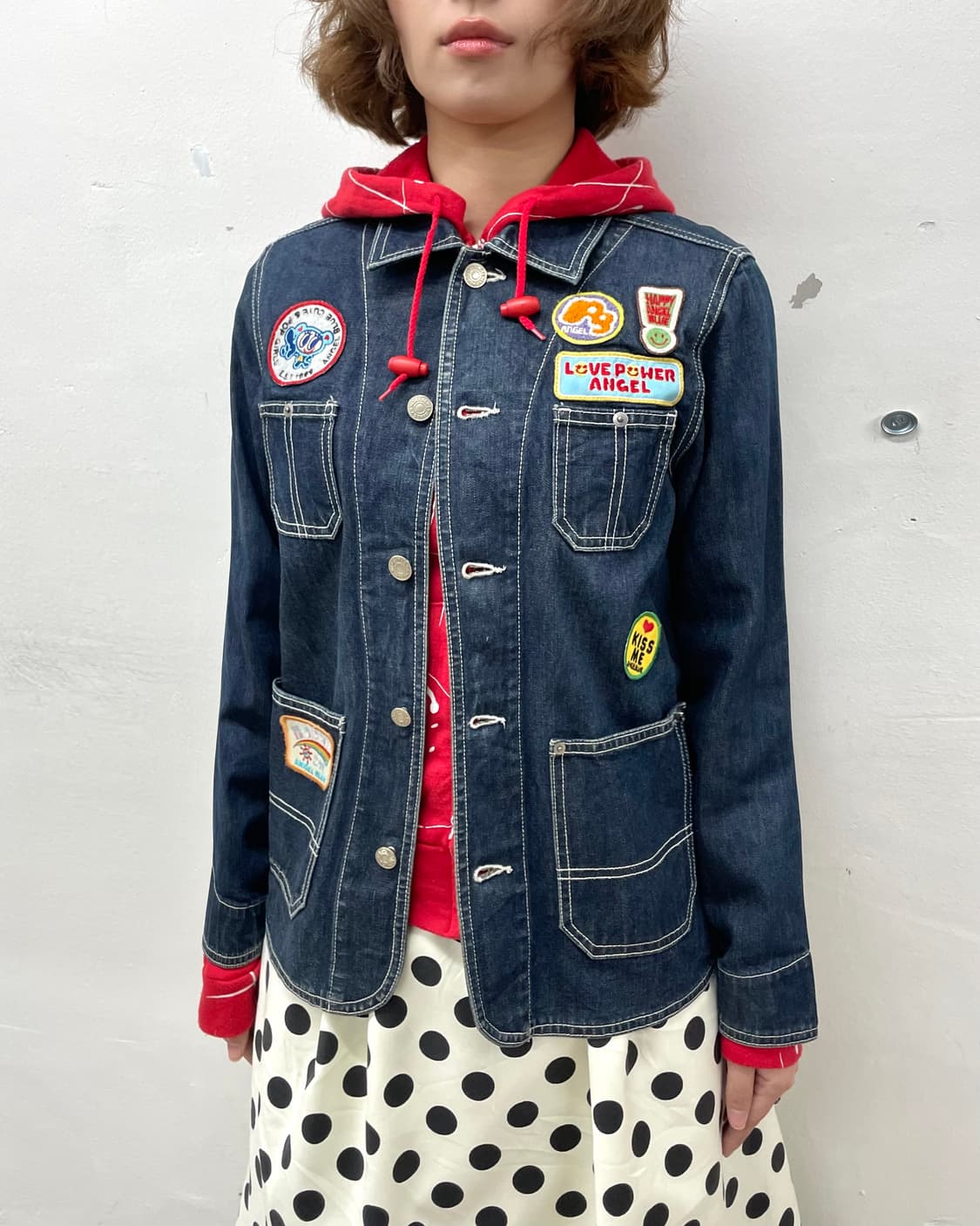  Angel Blue Patchwork Denim Jacket 상품이미지4