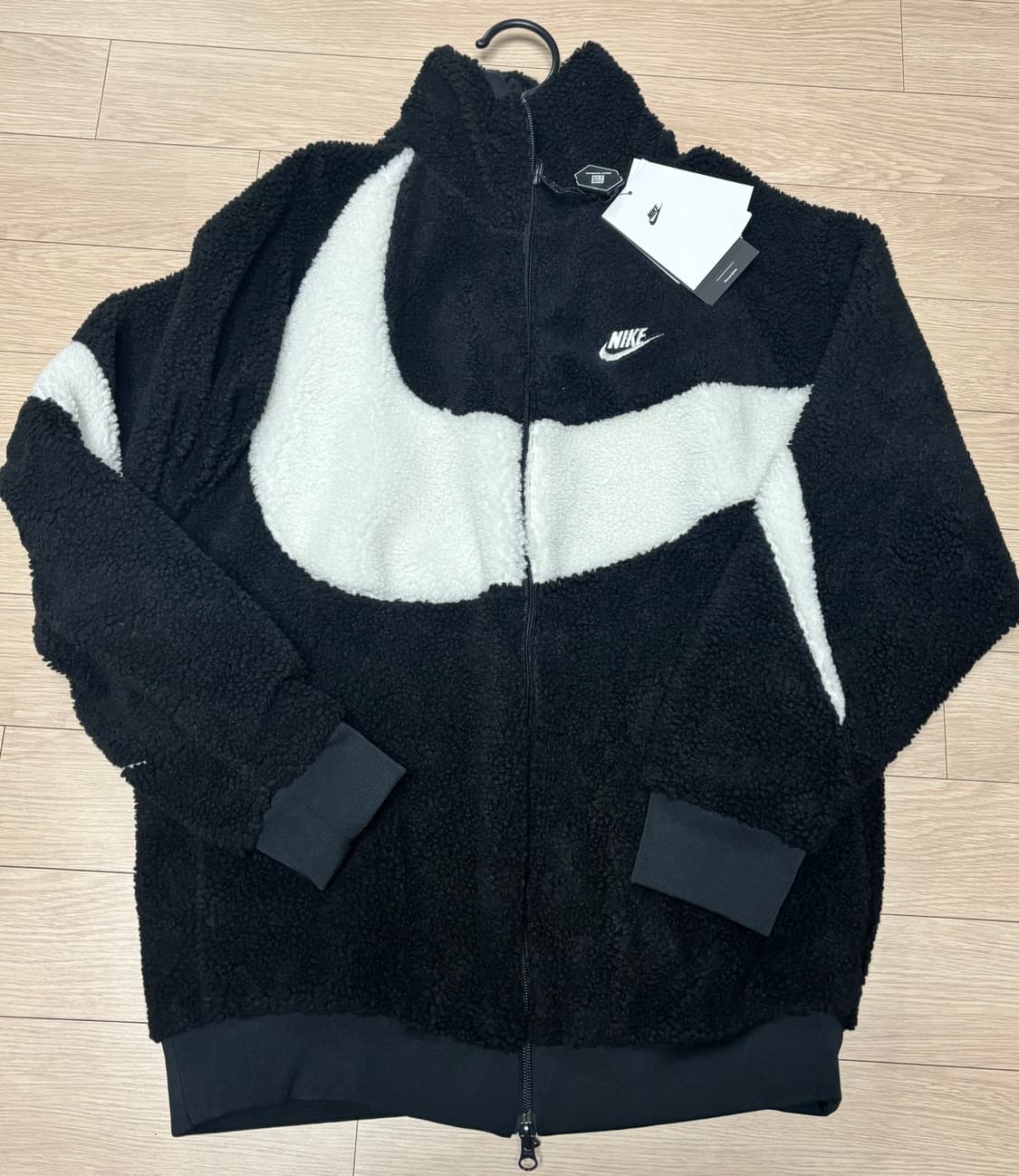 나이키 빅 스우시 풀집 자켓 블랙 L (크림택 새상품) 상품이미지1