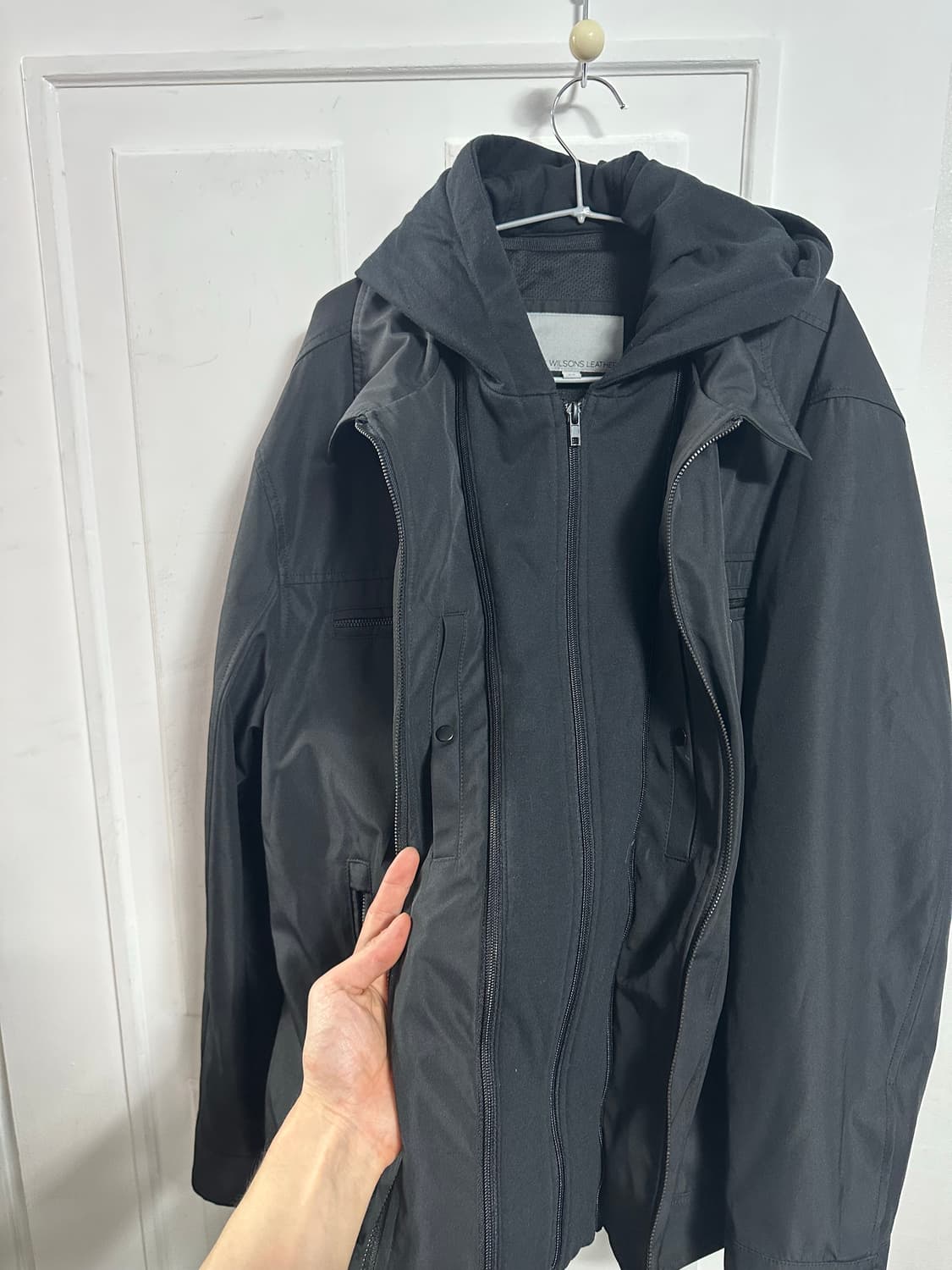 월슨레더 후드 바이커자켓 상품이미지3