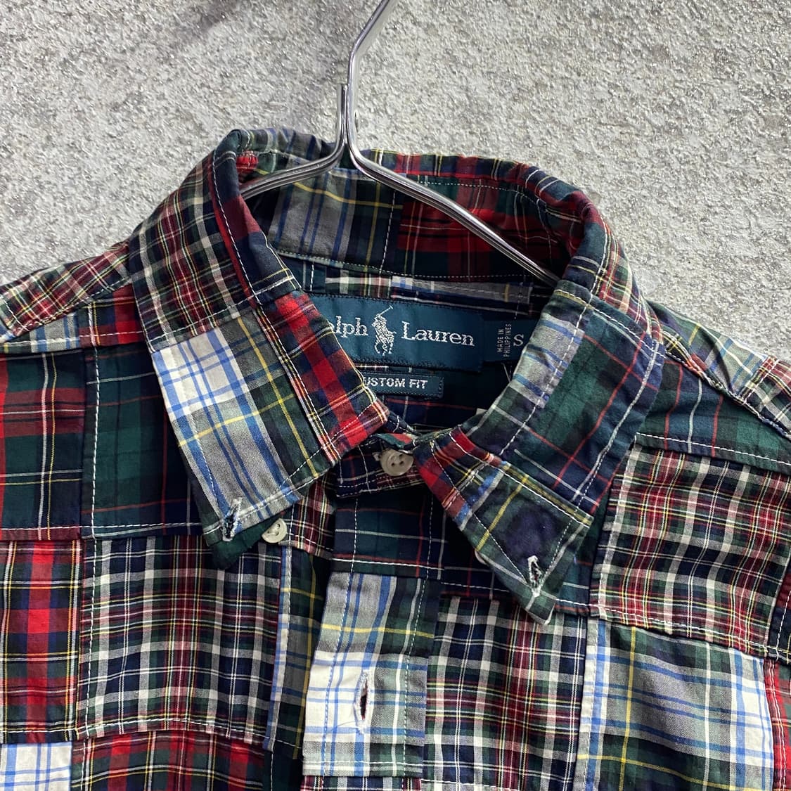 폴로 랄프로렌 체크 패치워크 커스텀핏 반팔셔츠 B4414 상품이미지3