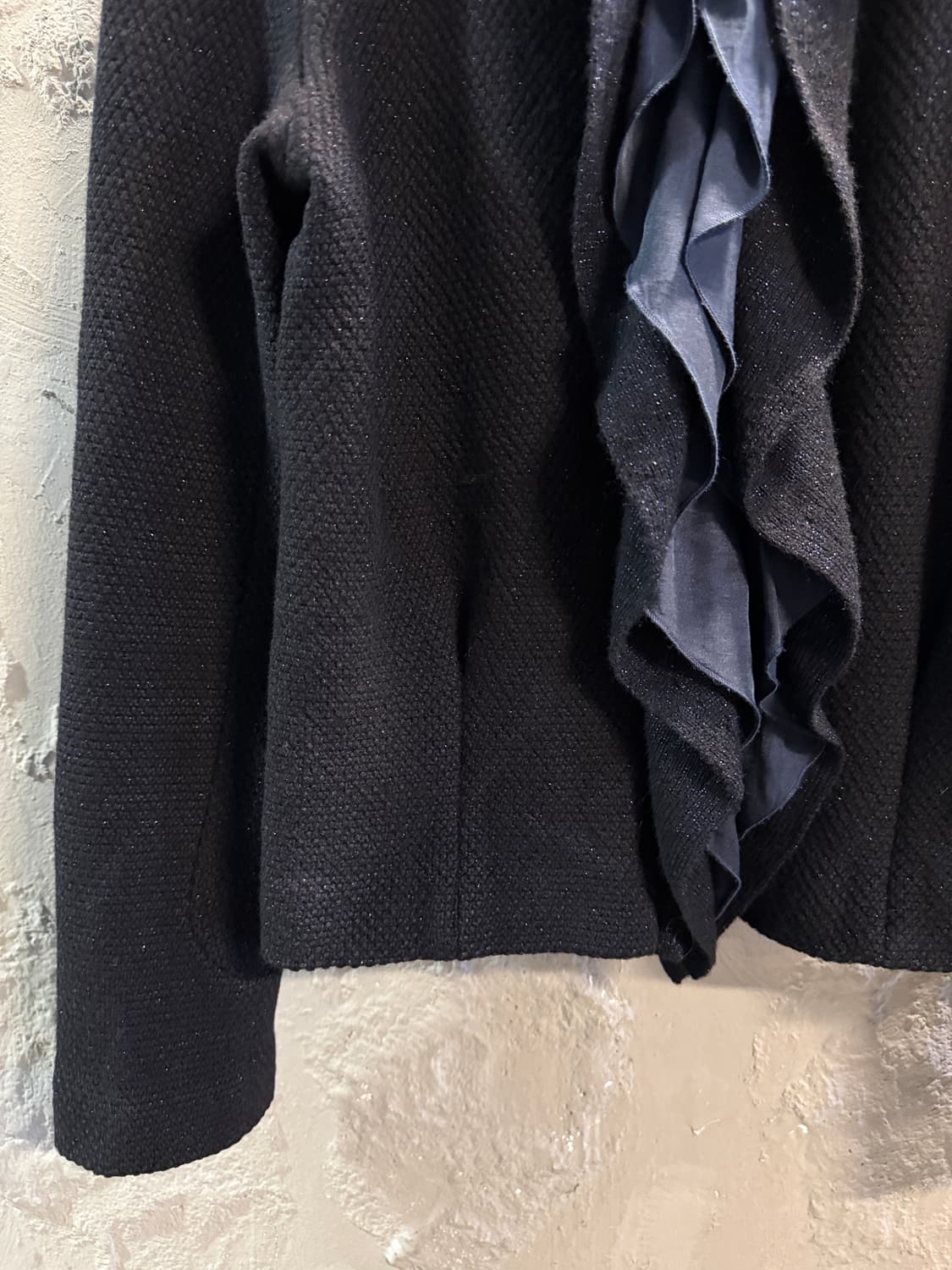 시스템 러플 디테일 크롭 자켓 블랙 F 상품이미지2