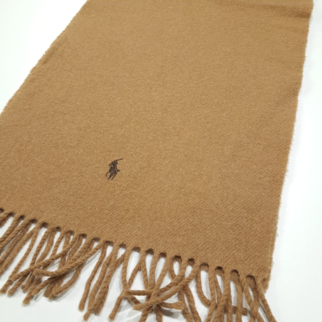 MX608 폴로 90s 스코틀랜드판 램스울 포니자수 카멜 머플러 목도리 상품이미지6