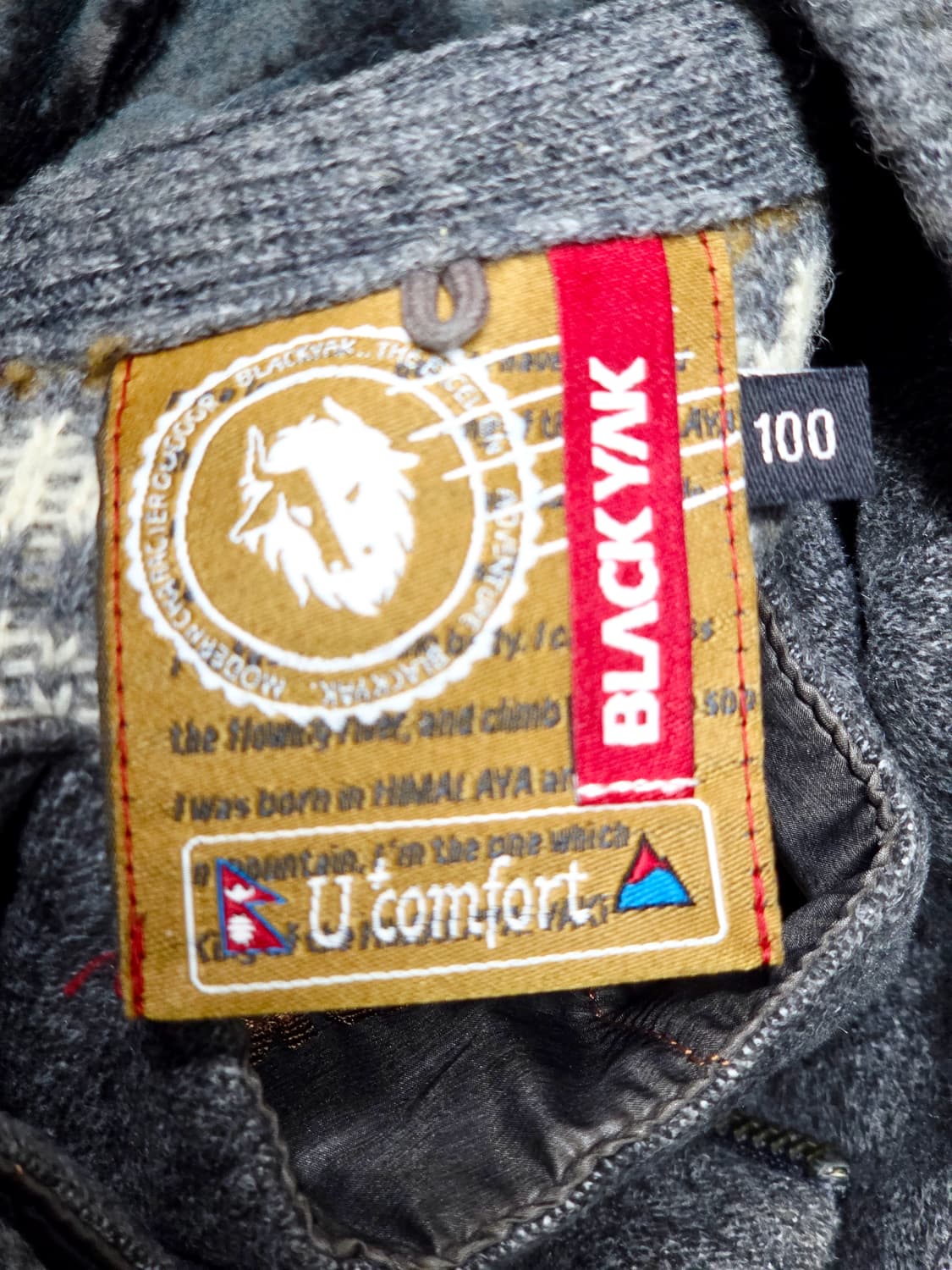 [블랙야크] 빈티지 노르딕 패턴 방풍 안감 울 니트 집업 100(L) 상품이미지6