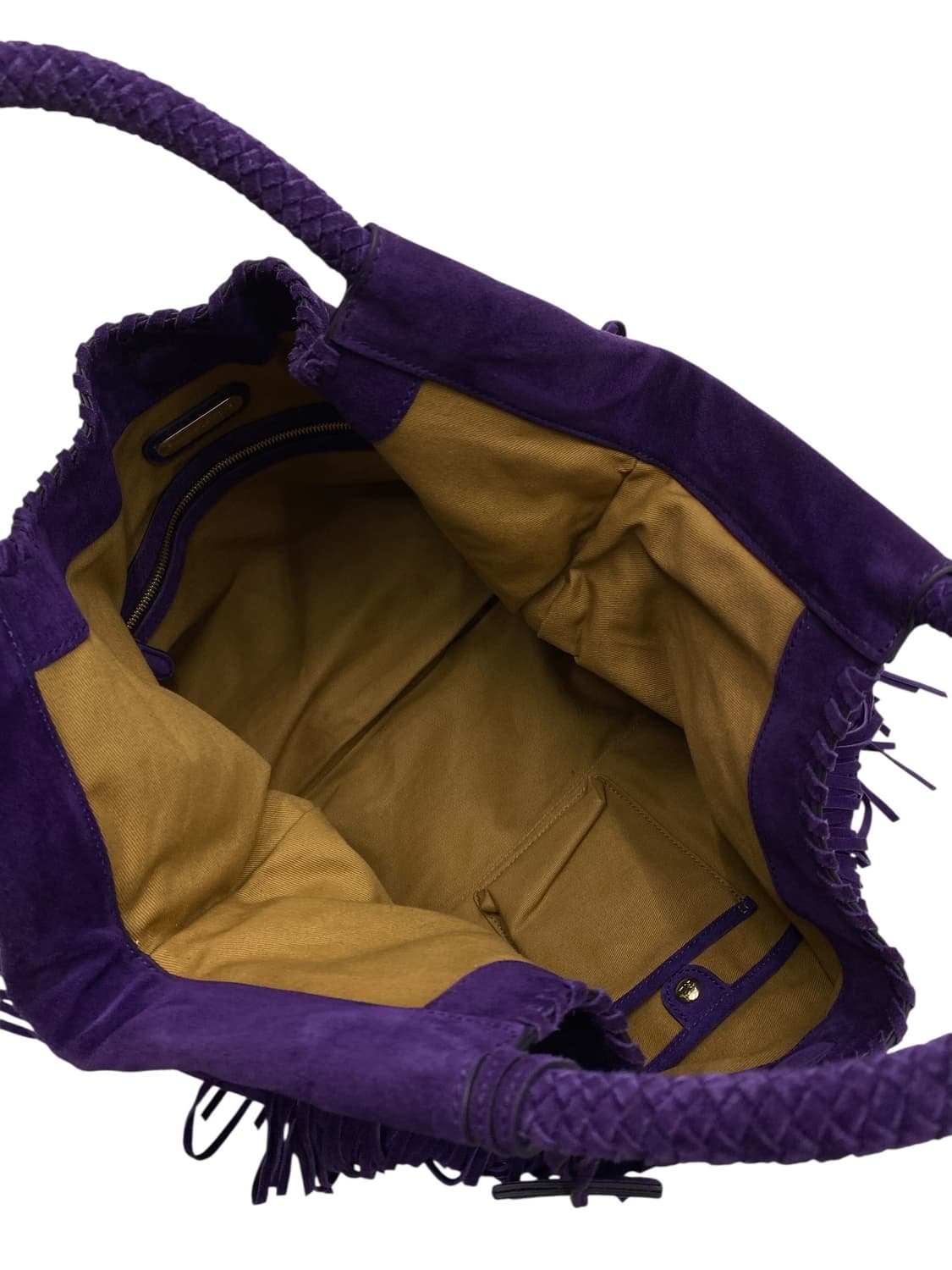 폴로 랄프로렌 퍼플스웨이드 프린지 숄더백 상품이미지3