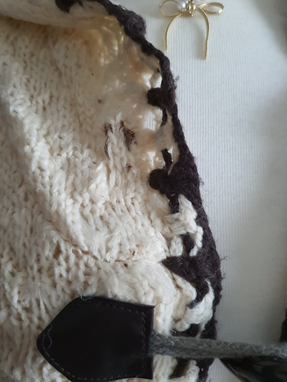 [모리걸] 아이보리 후드 떡볶이 니트 가디건 상품이미지2