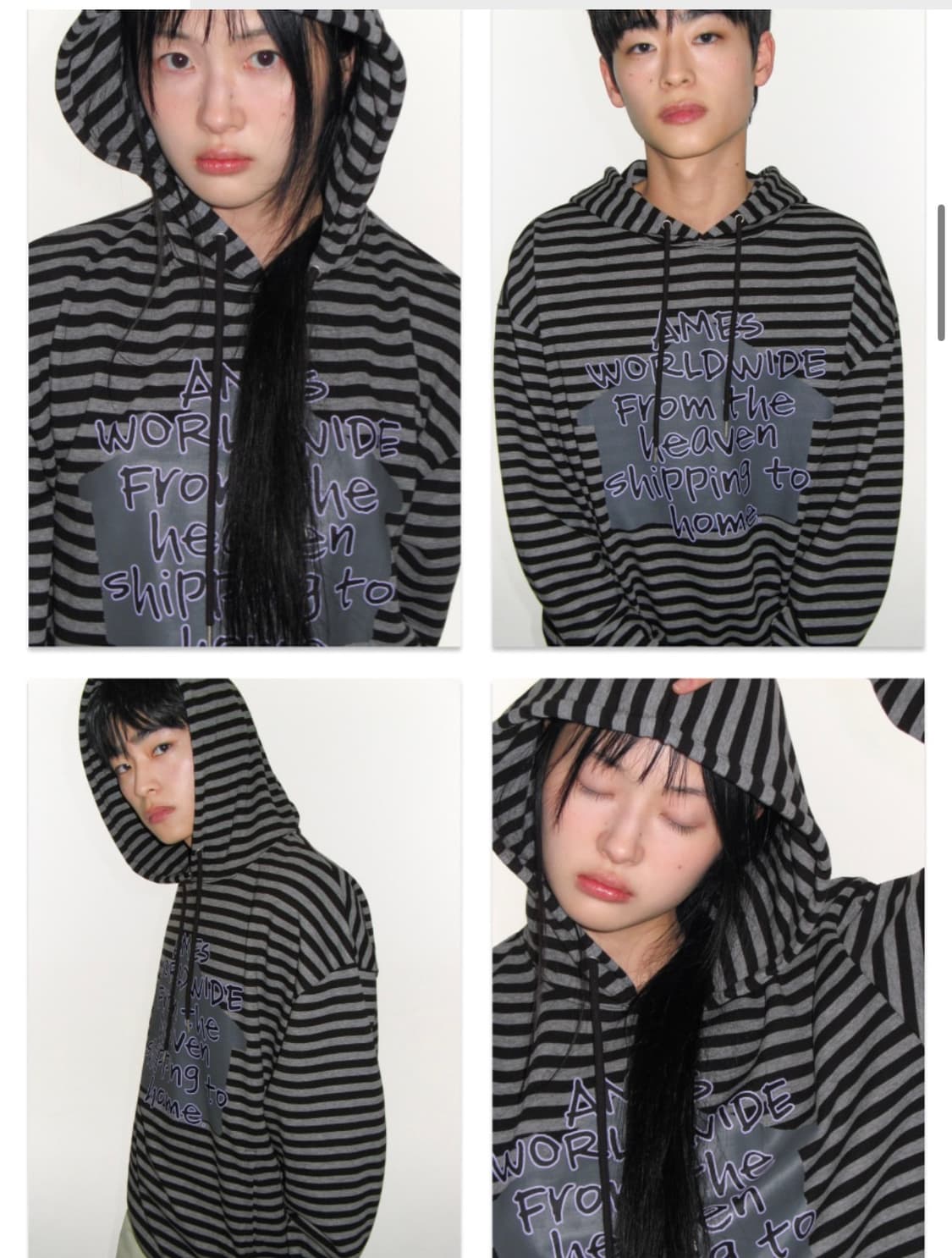 Ames 스트라이프 후드티셔츠 상품이미지2