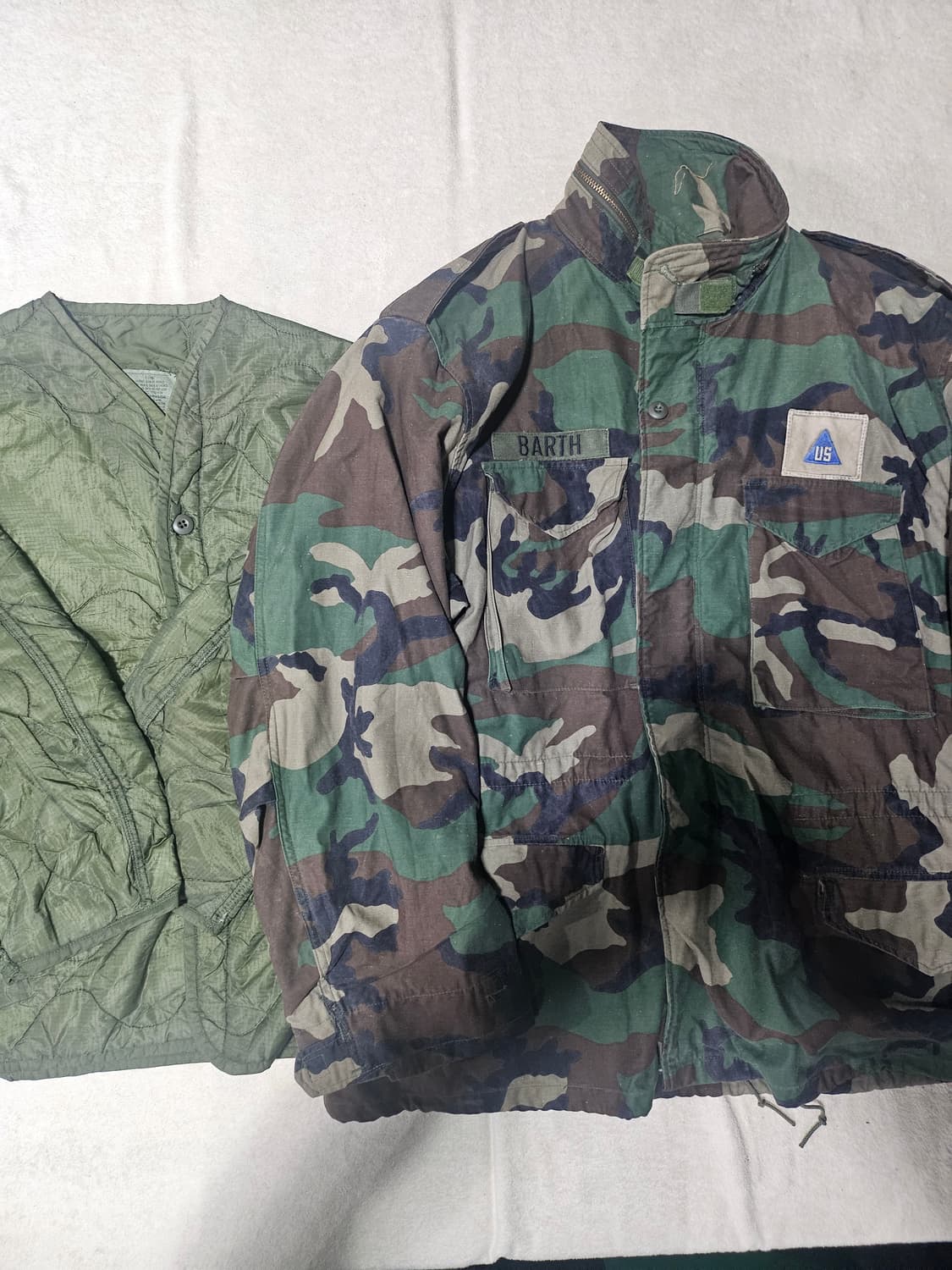 80s 미군오리지날 우드랜드 M65 필드자켓 셋 황동지퍼XL 상품이미지2