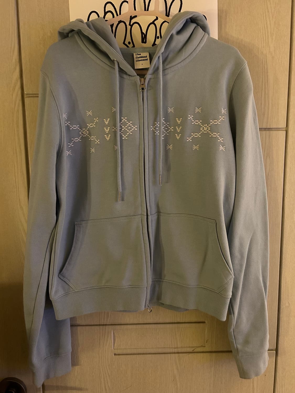 더콜디스트모먼트 노르딕 후드집업 스카이블루 S 상품이미지4