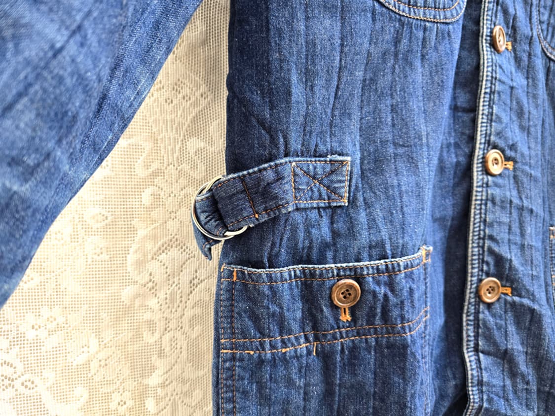 90s 빅 벨 데님 퀄팅 커버올 상품이미지4