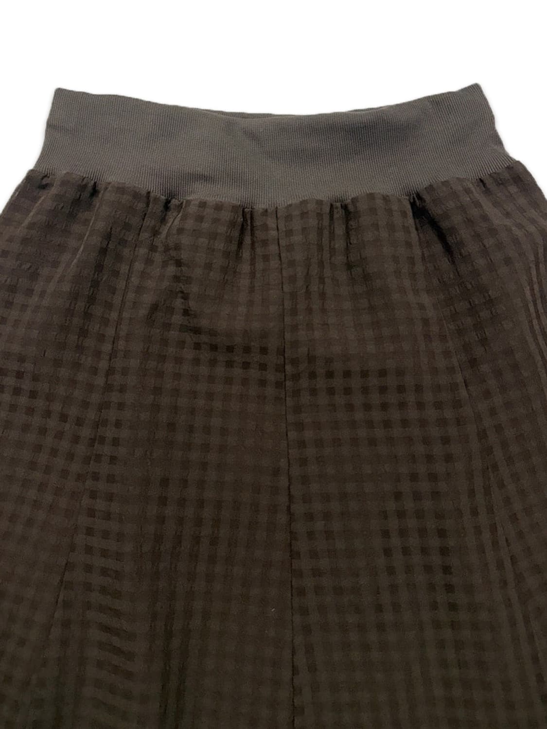 빈티지 브라운 체크 플레어 미디 스커트 상품이미지3