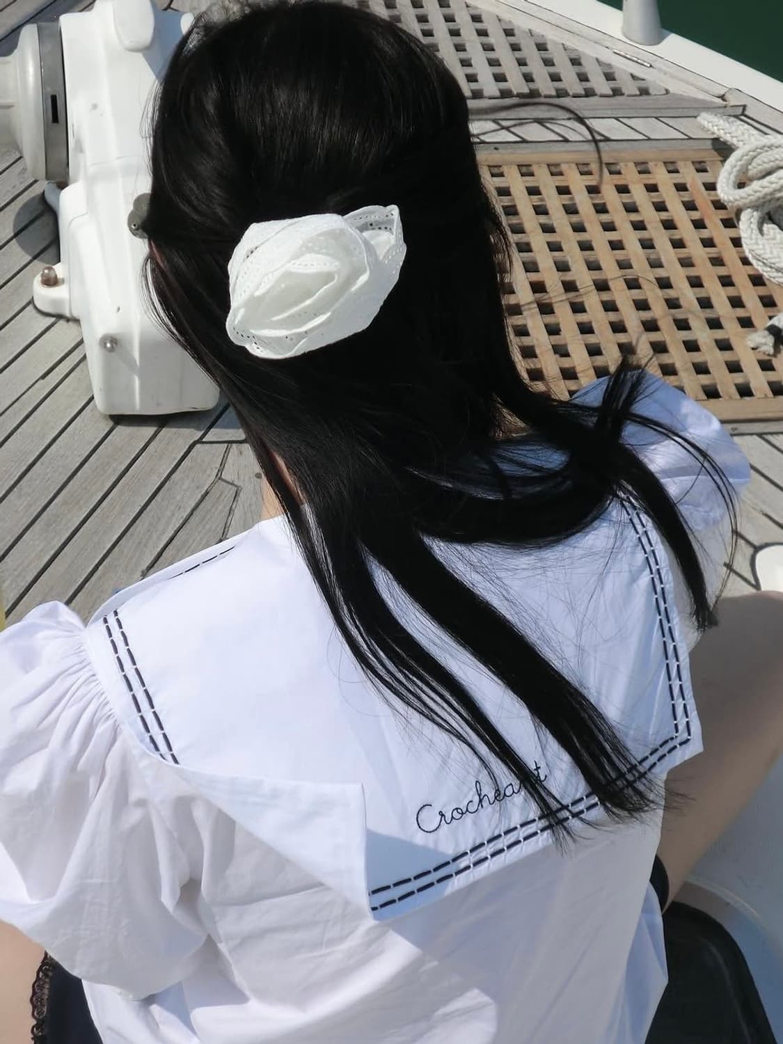 크로쉐안트 세일러 블라우스 판매힙니다 상품이미지4