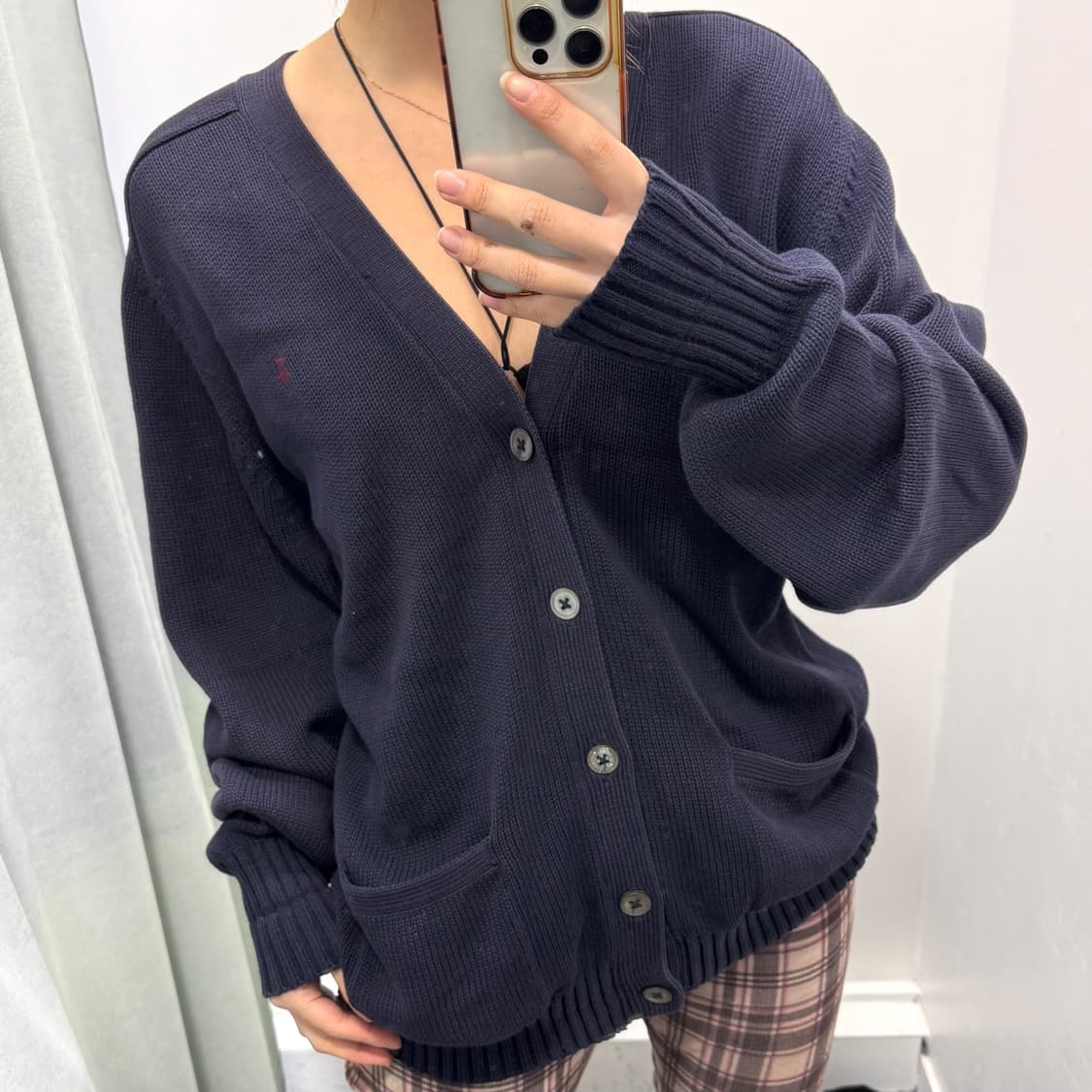 폴로 네이비 코튼 가디건 상품이미지1