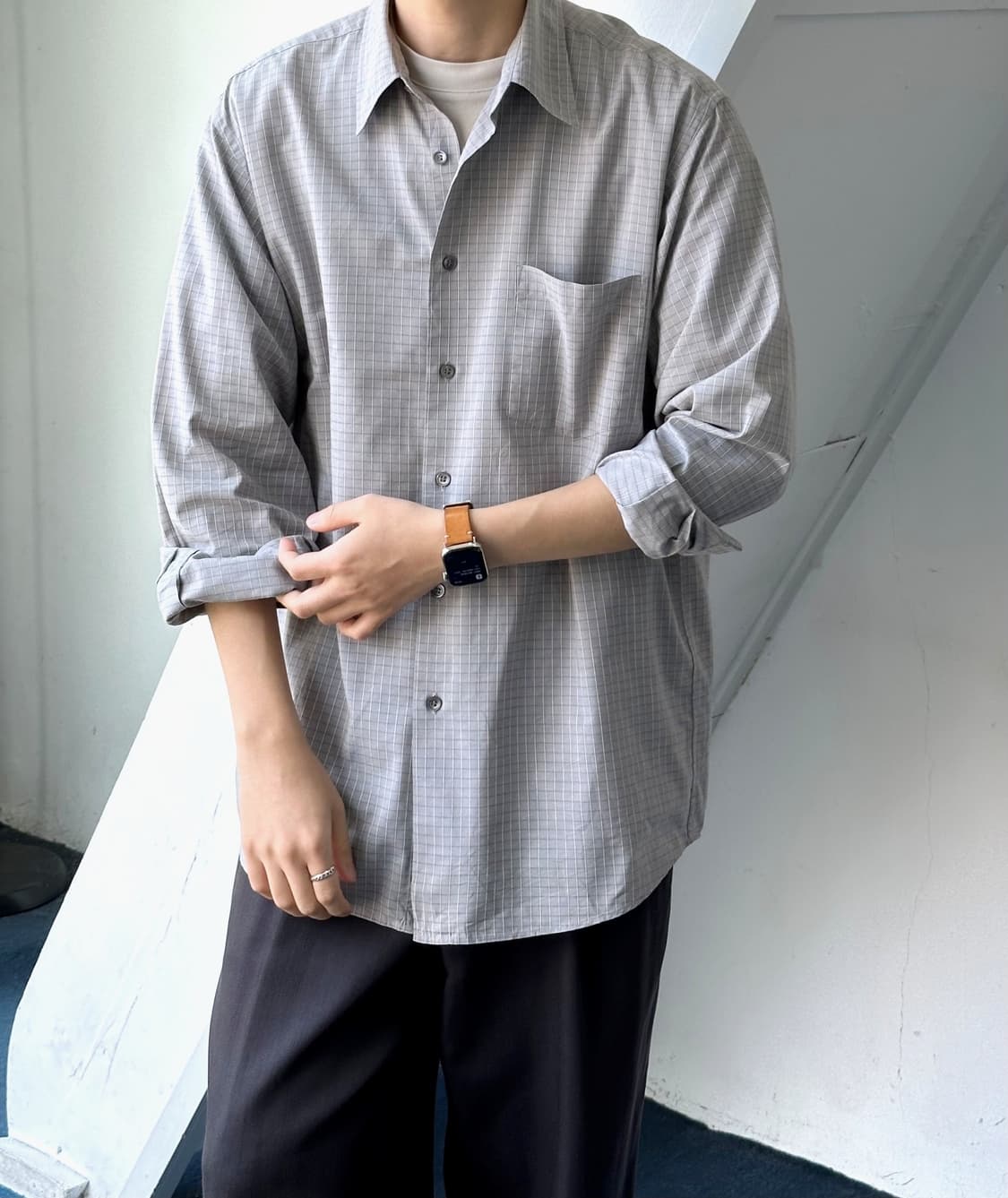 Light cotton graph check L/S shirt 상품이미지8