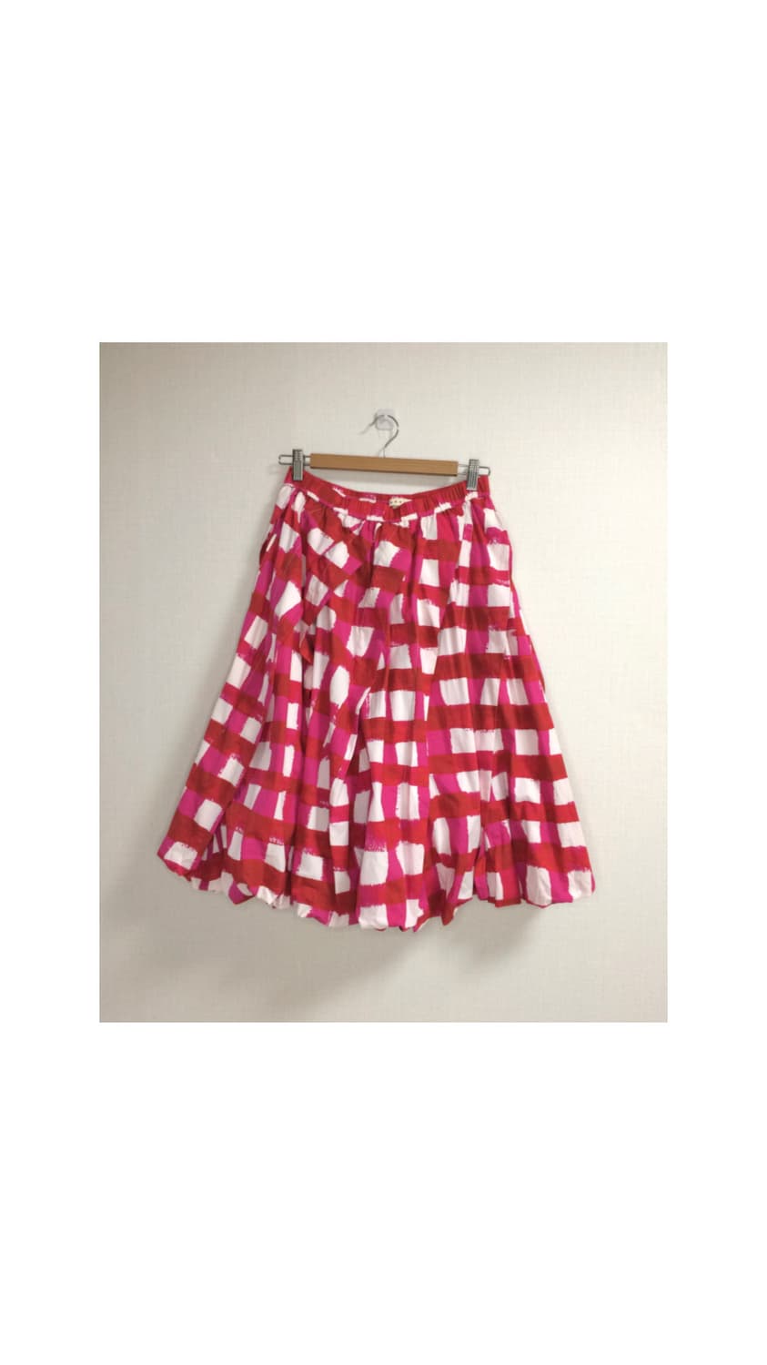 유니클로 x 마르니 레드 체크 벌룬 스커트 상품이미지1