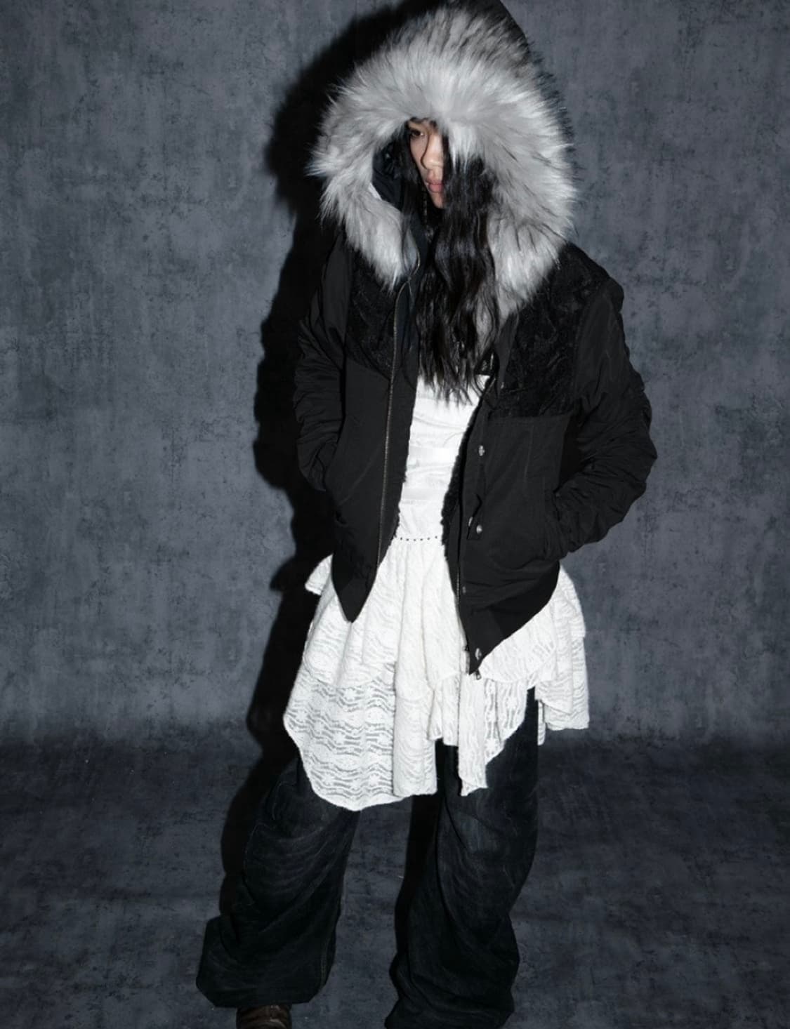 Double Punch 퍼 트리밍 봄버자켓 M 상품이미지1