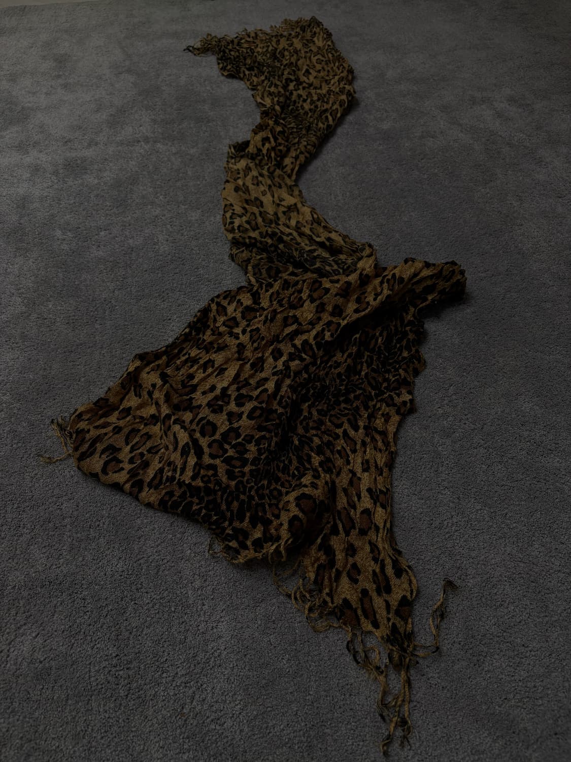 Vintage v-kei punk mood leopard scarf 상품이미지1