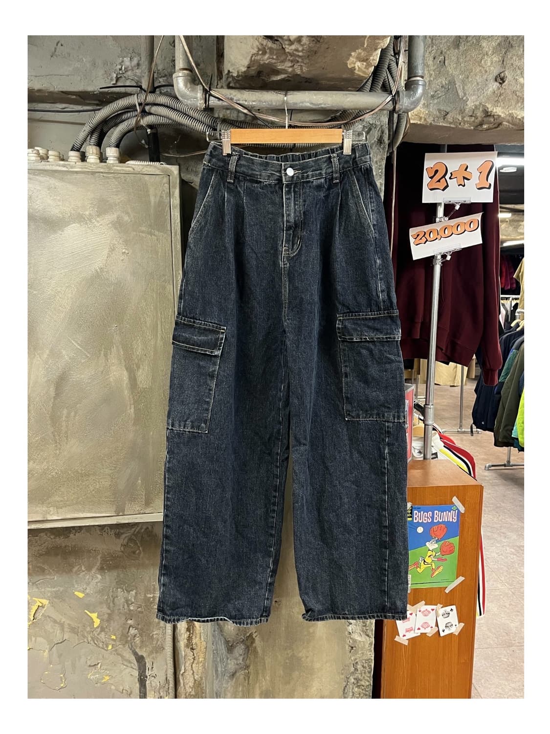 빈티지 카고 밴딩 데님 팬츠 L #csz3580 상품이미지1