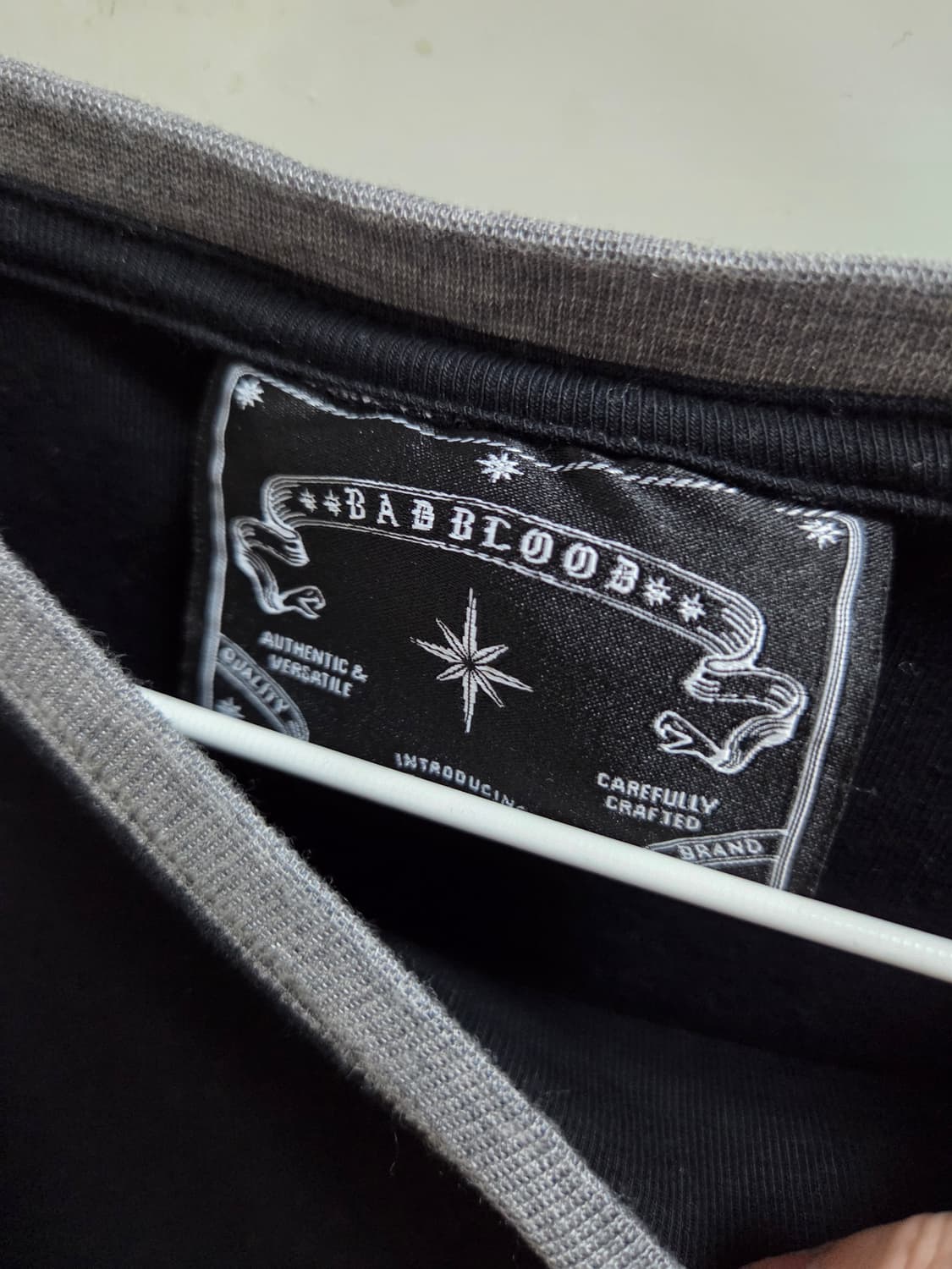 [L]배드블러드 코스모 리플렉티브 링거 티셔츠 블랙 상품이미지5