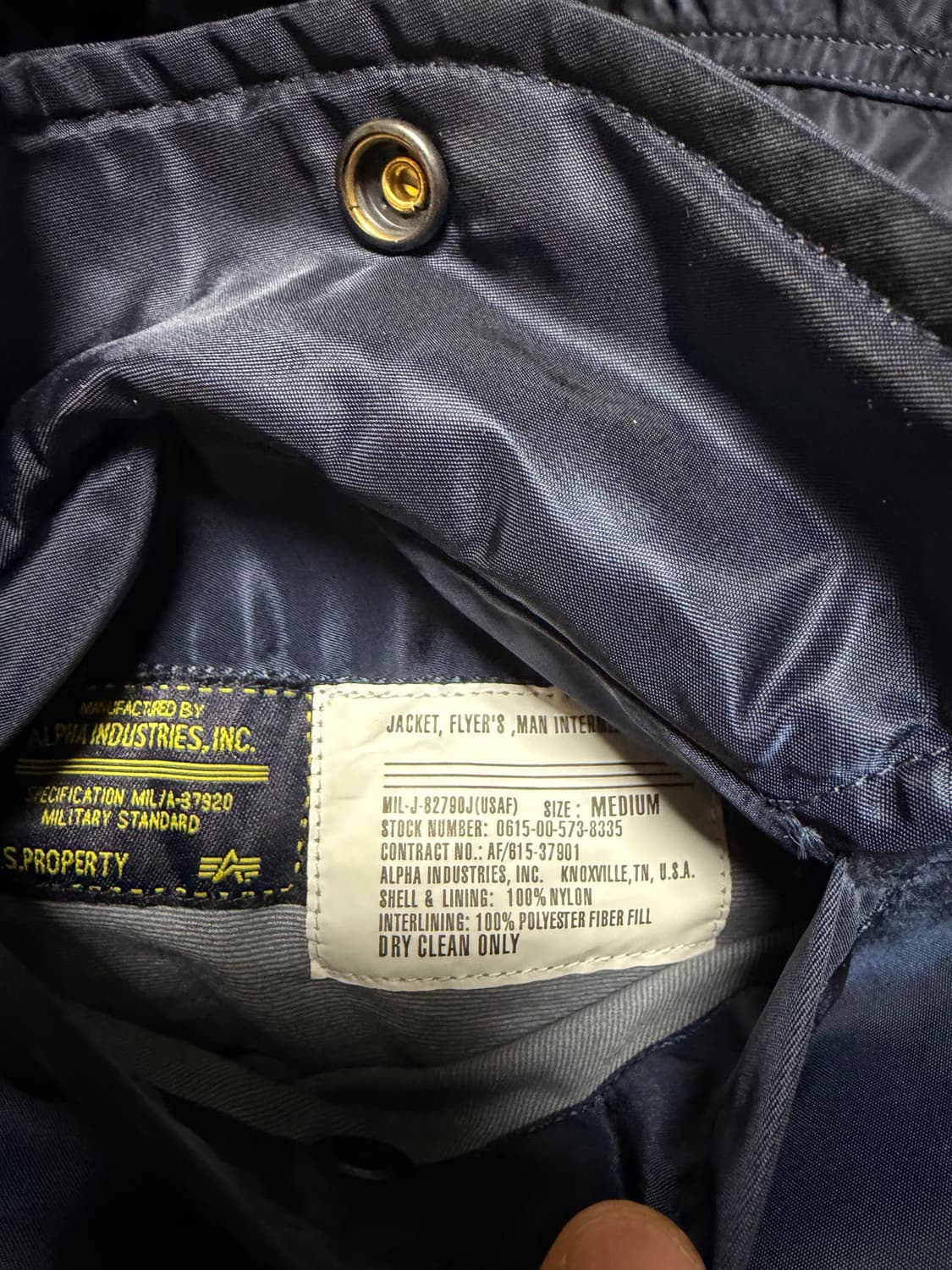 알파인더스트리 ma-1 네이비 m 상품이미지4