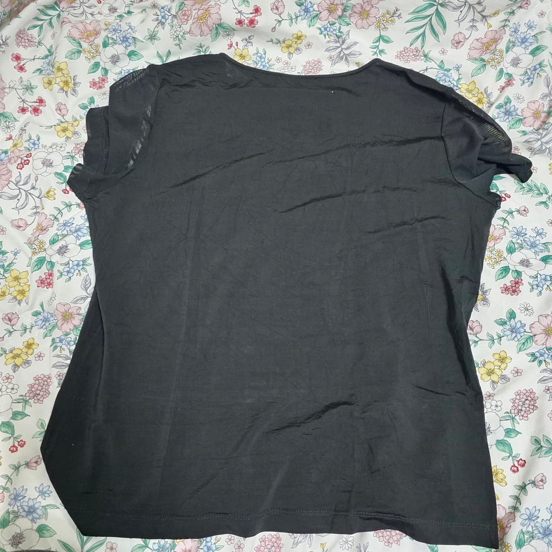 **서비스) 빈티지 블랙 글리터 비즈큐빅 고딕 반팔블라우스 상품이미지4