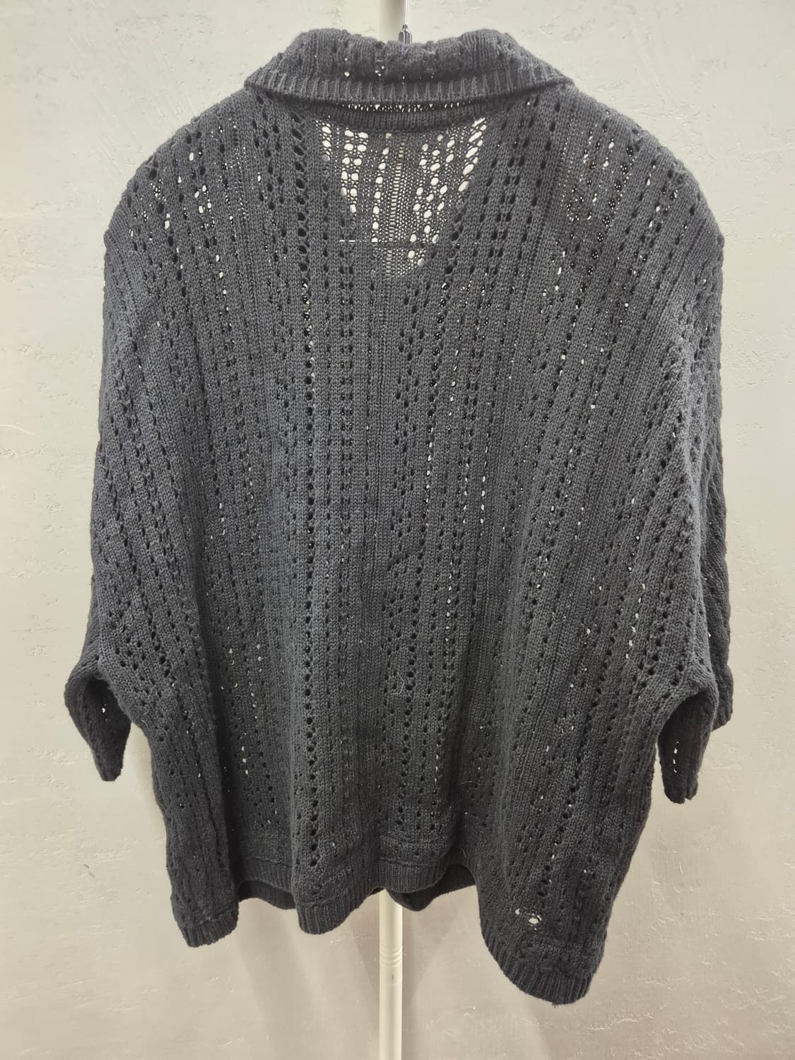 토마스모어 블랙 반팔 니트 가디건 L 상품이미지3