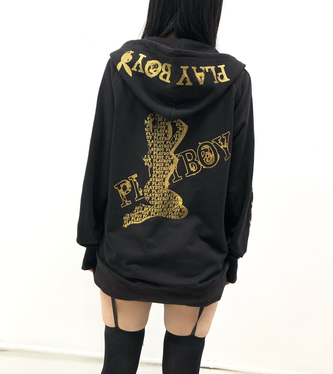 [PLAYBOY] 플레이보이 갸루 골드 글리터 후드집업 상품이미지3